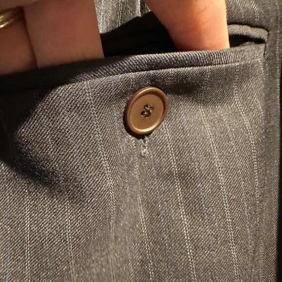 Ann Taylor Factory Pinstriped pants 4 Wide Leg Lined Office Work Professional - Picture 3 of 10